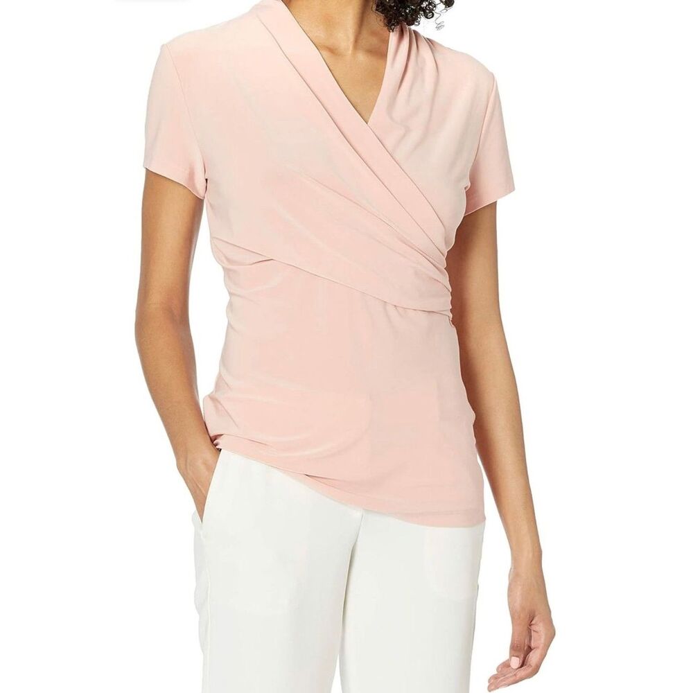 DKNY Women's Short Sleeve Side Ruche Top